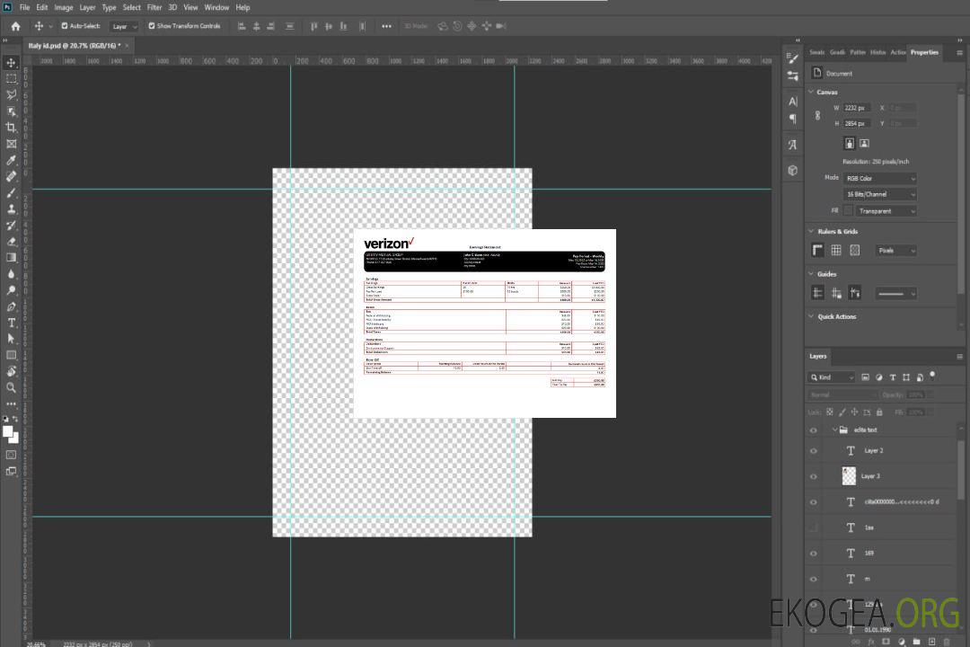 Fiche de paie de l'entreprise de télécommunications Verizon aux États-Unis template